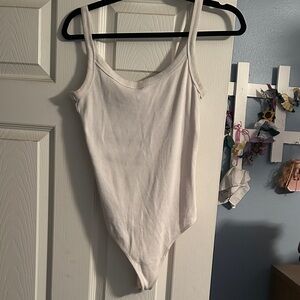 A&F Women's White Sleeveless Bodysuit